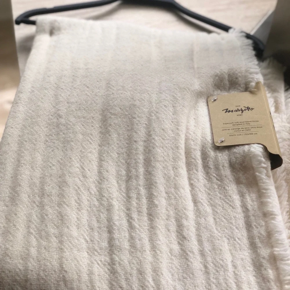 Mazrotto Home Throw Blanket Wool Blend 50 To 70 New Designed In Italy